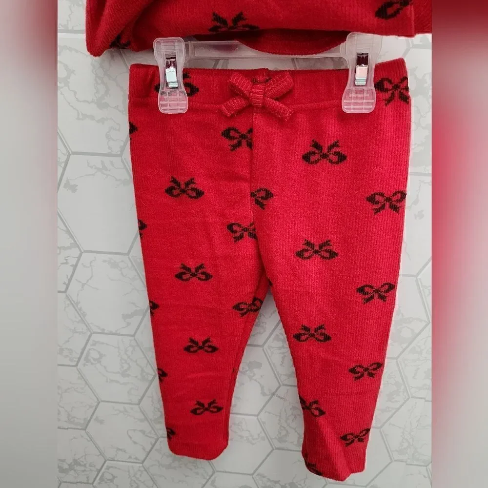 New baby girl Christmas outfit bundle of cardigan set and overall outfit